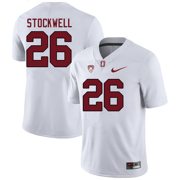 Men #26 William Stockwell Stanford Cardinal College Football Jerseys Sale-White - Click Image to Close